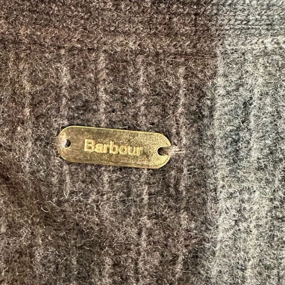 Barbour Theodore Cardigan 12 Olive Green Recycled Wool Pocket UK 16 Oversized - Picture 6 of 10